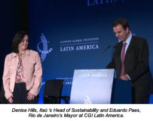 Denise Hills, Itaú ‘s Head of Sustainability and Eduardo Paes, Rio de Janeiro’s Mayor at CGI Latin America.