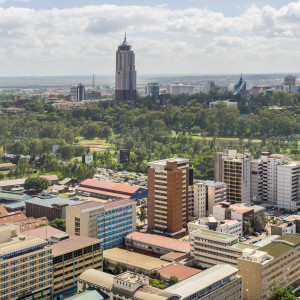 View of the downtown area of the city of Nairobi, Kenya